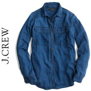 J.Crew Classic Blue Denim Shirt | Women’s Button-Down | Size 8